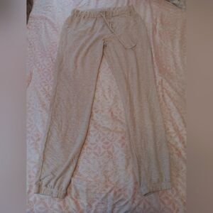 Olivia Rae Cream Track Pants with Relaxed Fit